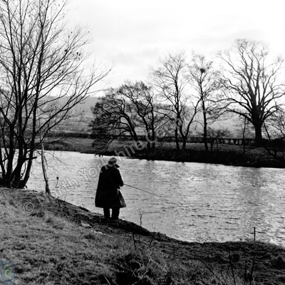 Fishing, River Wharfe, Pool-in-Wharfedale, 1963